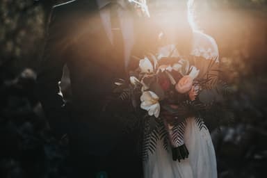 Bride holding her bouquet